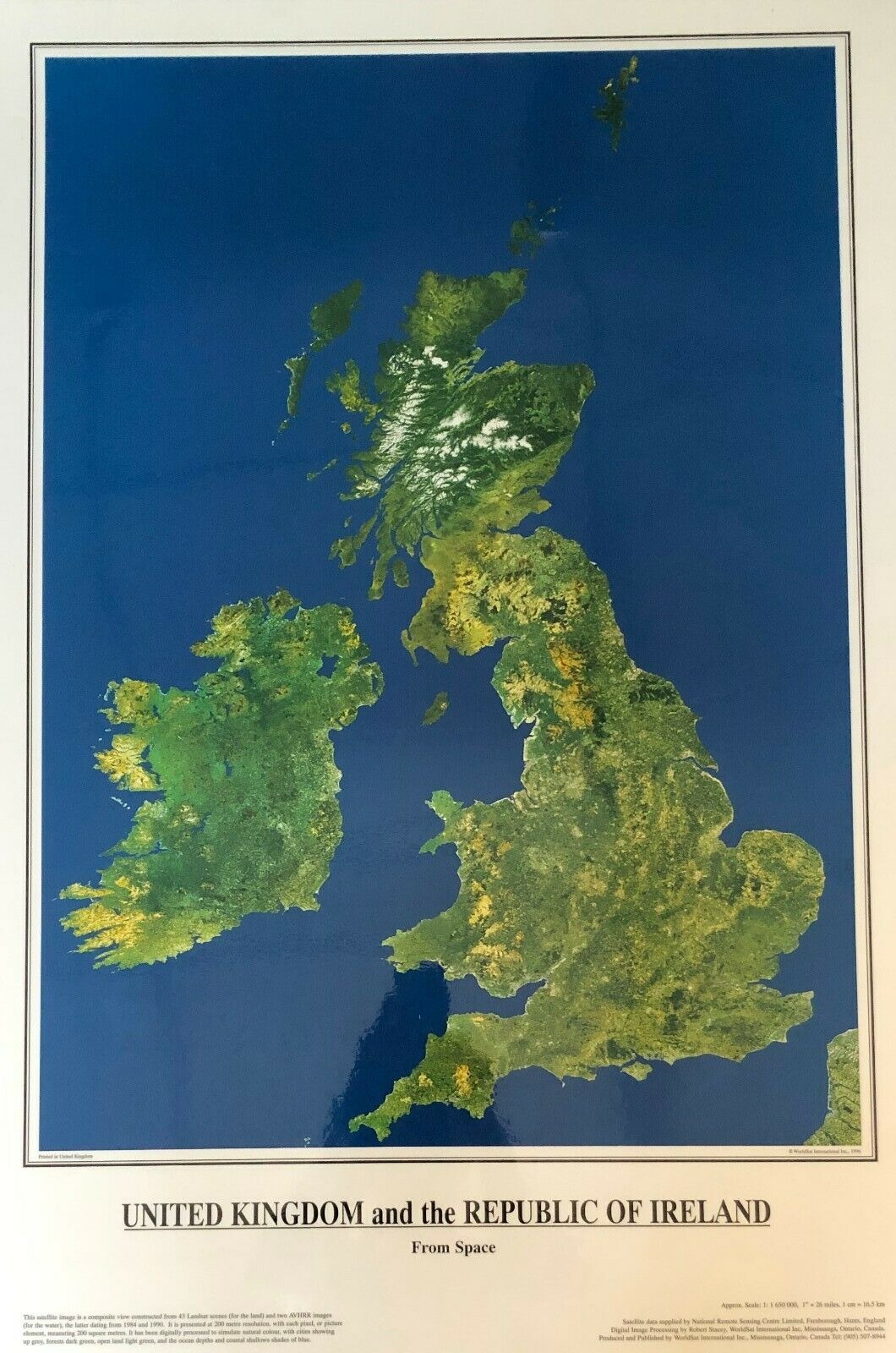 Space Photo: United Kingdom and the Republic of Ireland From Space (62 x 92)