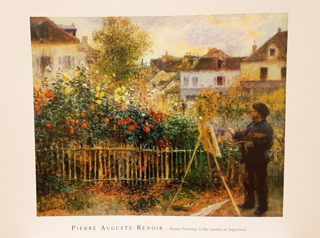 Monet Painting in His Garden at Argenteuil by Pierre Auguste Renoir (80 x 60)
