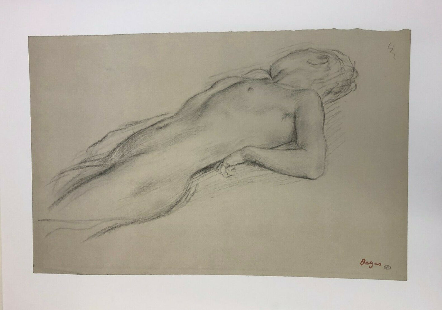 Museum Print: Lying Nude by Edgar Degas (Laid Paper, 80cm x 60cm)