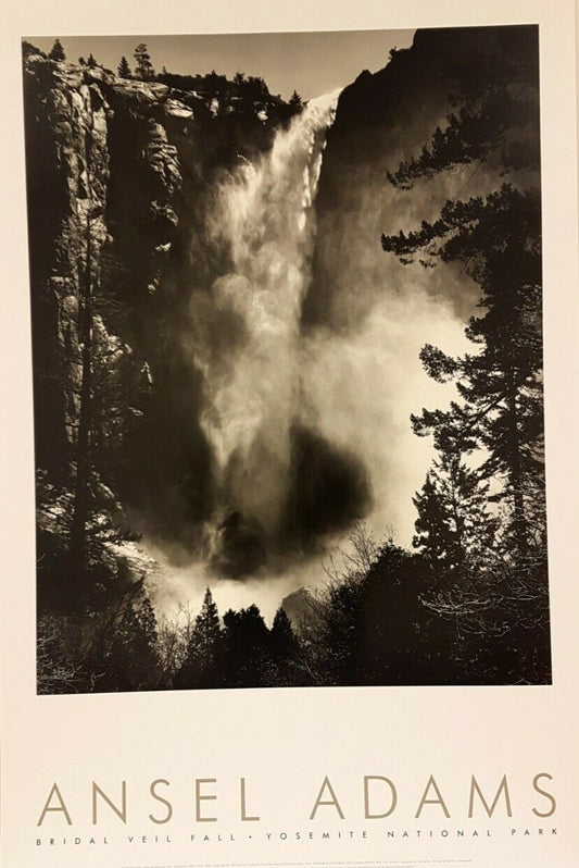 Bridal Veil Fall, Yosemite National Park by Ansel Adams (61cm x 91.5cm)