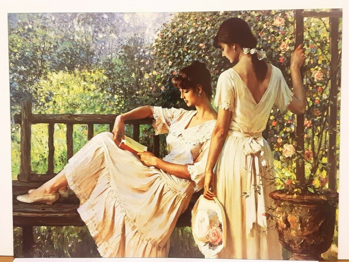 Untitled (Sisters' Reading) by Guan (58.5cm x 50cm)