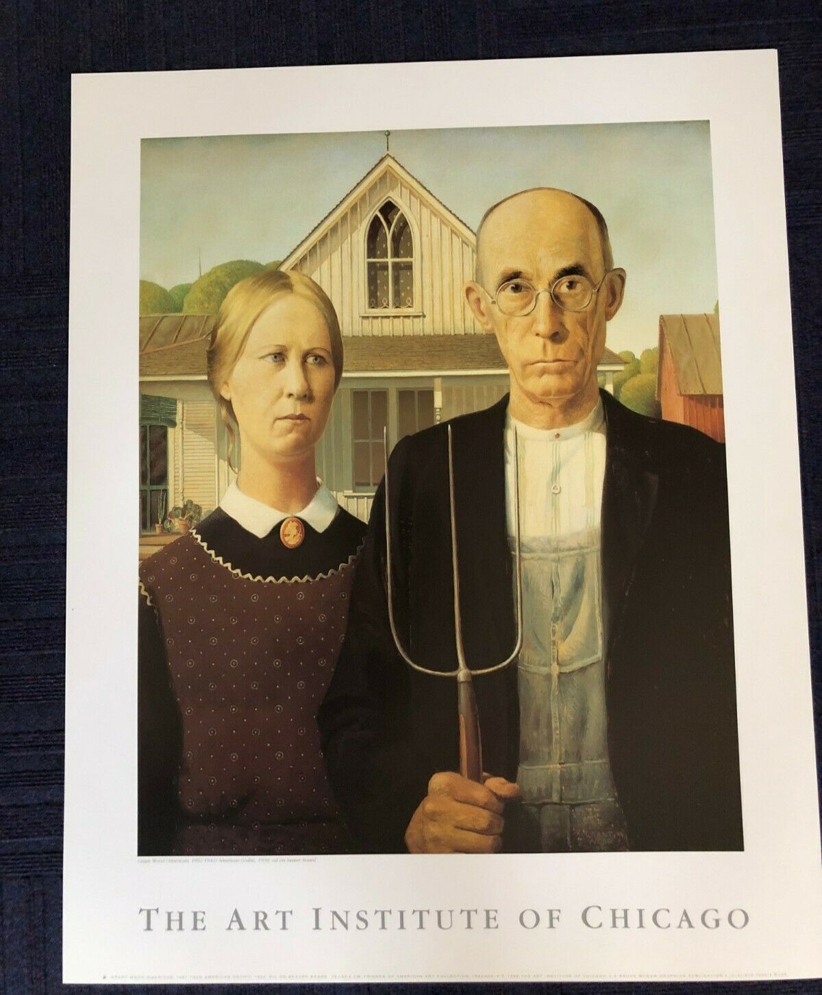 American Gothic by Grant Wood (Classic Art Print, 61cm x 76cm)