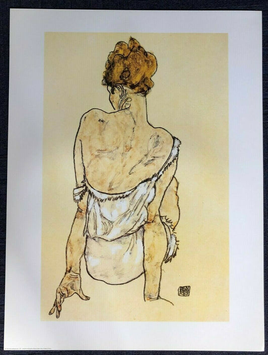 Femme Assise de Dos by Egon Schiele (60cm x 80cm)