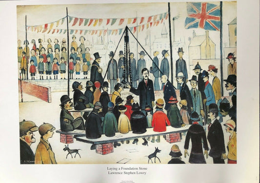 Laying the Foundation Stone by Lawrence Stephen-Lowry (70cm x 50cm)