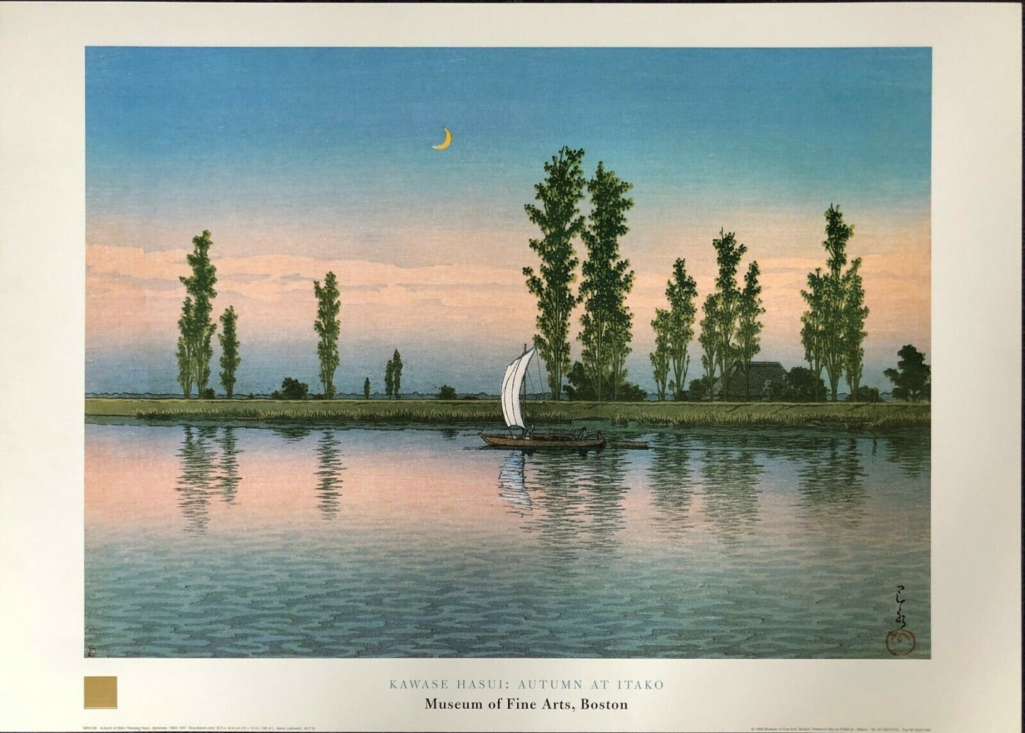 Autumn at Itako by Kawase Hasui (80cm x 60cm) with Gold Seal