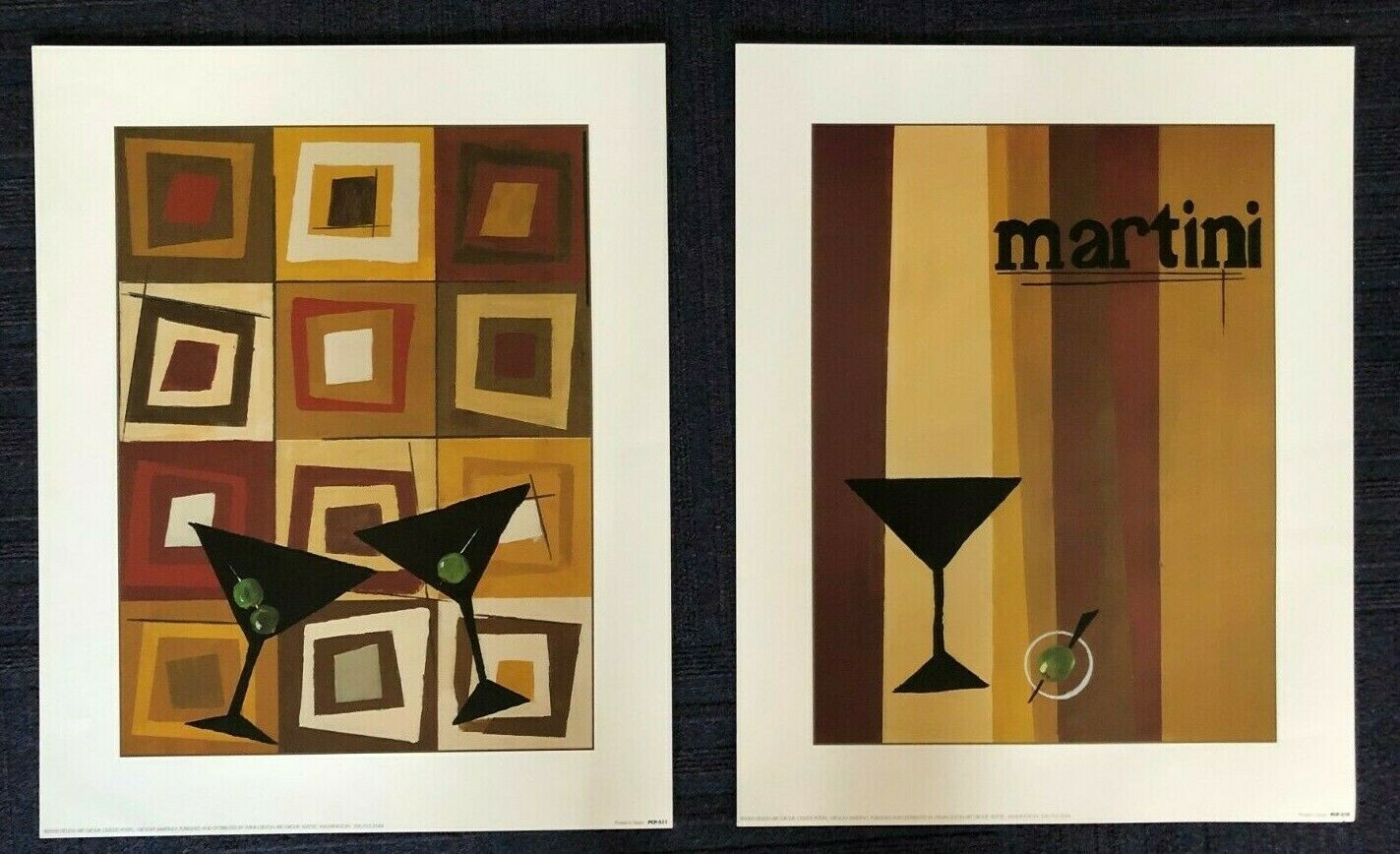 Groovy Martini I & II Set by Celeste Peters (40cm x 50cm)