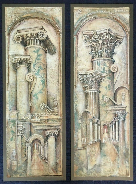 Hidden Passage & Courtyard Entrance by Arnold Iger - Set of 2 (34cm x 95cm)