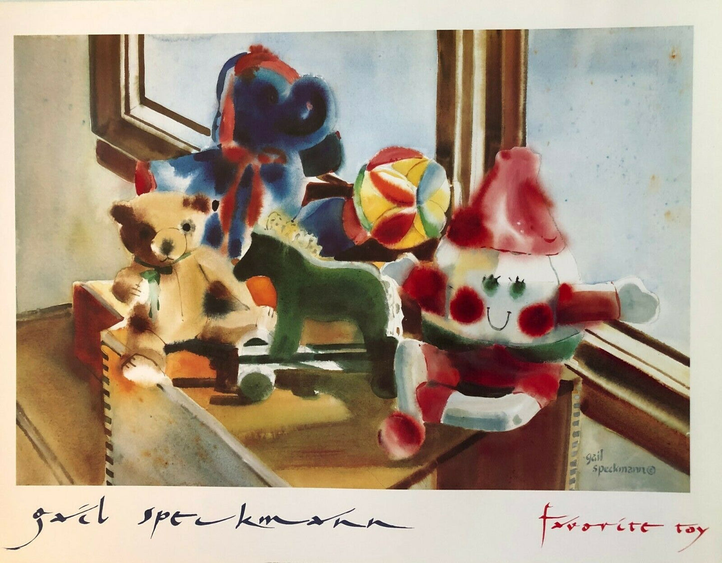 Favorite Toys by Gail Speckmann (Rare Colour Art Print, 65cm x 50cm)