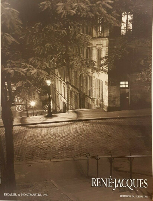 Escalier A Montmartre, 1950 [High View] by Rene Jacques (60cm x 80cm)