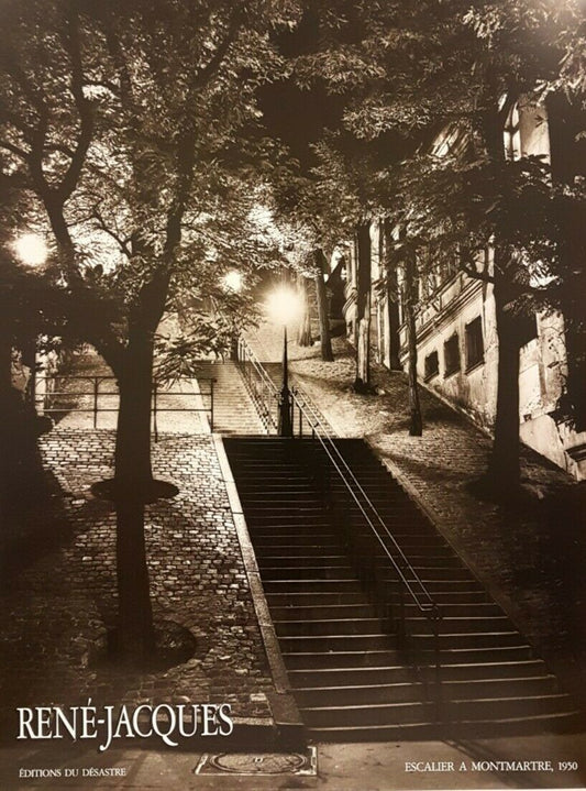 Escalier A Montmartre, 1950 [Low View] by Rene Jacques (60cm x 80cm)