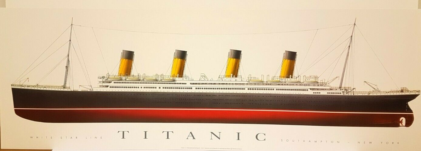 Titanic Model (90cm x 30cm, Artist Unknown, Colour Art Print)