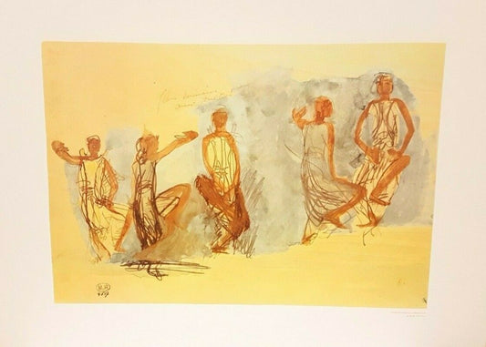 The Five Studies of Cambodian Dancers by Auguste Rodin (Art Print, 80cm x 60cm)