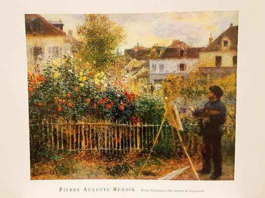 Monet Painting in His Garden at Argenteuil by Pierre Auguste Renoir (80 x 60)